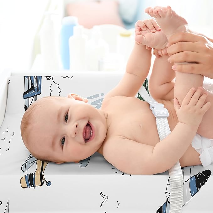 Sweet Jojo Designs Vintage Airplane Boy Baby Changing Pad Cover Sheet Infant Newborn Diaper Table Change Mat Cover Grey Green Blue White Yellow Airplanes Plane Transportation Clouds Sun Sky Aviator