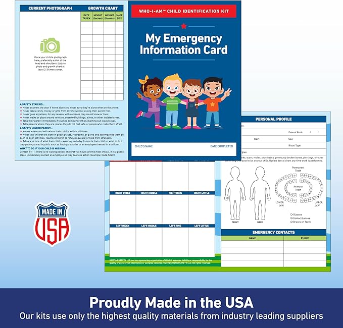 Who-I-Am Child ID Kits with Fingerprint & DNA Samples (5 Pack)