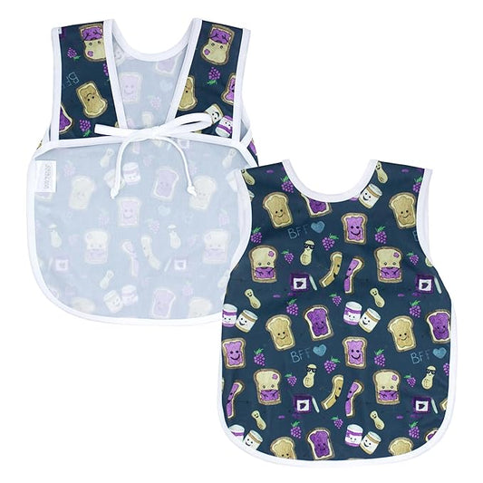 BapronBaby PBJ Pals Bapron - No Neck Tie Safer Bib for Baby & Toddler - Soft Waterproof Stain Resistant - Machine Washable - Sz Preschool 3-5yrs