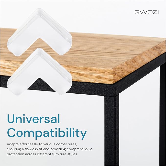 Table Corner Protectors for Furniture - Silicone Corner Guards Self-Adhesive, 12 Pcs - Clear Furniture Corner & Edge Safety Bumpers - Sharp Edge Protector Pads for Desk, Glass Tables, L Shape