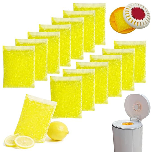 14 Pack Diaper Pail Odor Absorber Refills for Munchkin Step and Pall Diaper Pails, Odor Eliminator Filter Refills for Puck Baking Soda Cartridge (Lemon)
