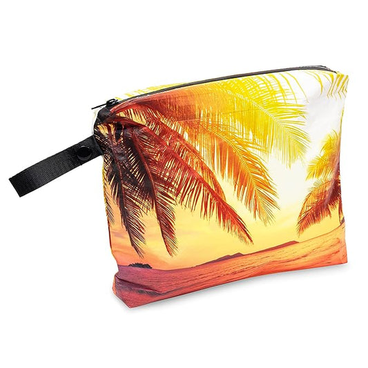 Rolling Nomad Tyvek Zippered Pouch, Wet Swimsuit Bags, Waterproof Reversable Dry Pouch, Travel Essentials, Toiletry, Beach, Waterproof, Wet Clothes & Wipes, Summer Must Haves, 11.5x8.5x2, (Medium)