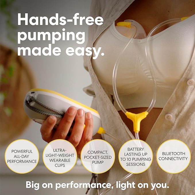 Medela Freestyle Hands-Free Double Electric Breast Pump with Wearable Cups, Rechargeable Battery, App Connectivity, Portable and Discreet Design