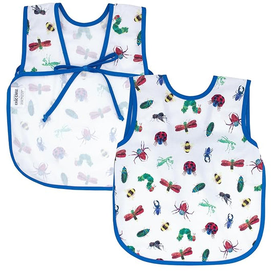 BapronBaby Eric Carle Bug World Bapron - No Neck Tie Safer Bib for Baby & Toddler - Soft Waterproof Stain Resistant - Machine Washable - Sz Preschool 3-5yrs