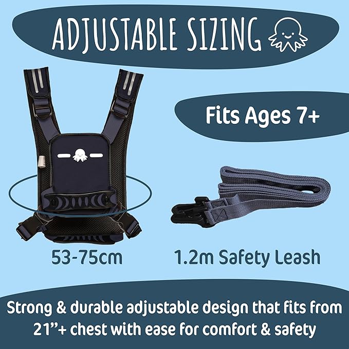 Hobble De Hoo XL Autism Safety Harness for Kids & Teens 7+ | Walking Safety Vest with Grab Handles & Reflective Strips
