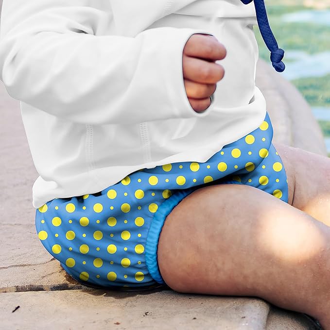 green sprouts Baby Toddler Eco Snap Swim Diaper - Blue Polka - 4T