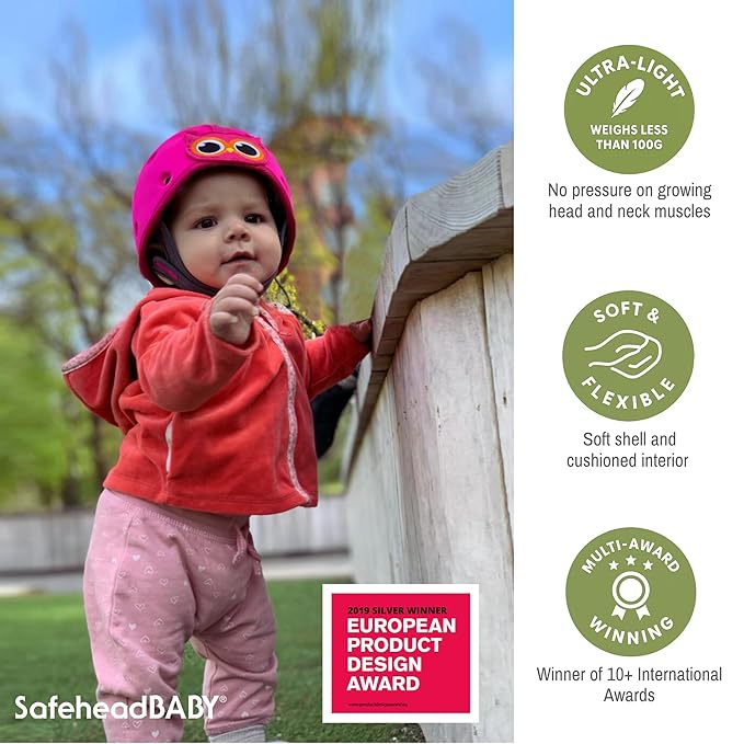 SafeheadBABY Soft Baby Head Protector Helmet for Crawling and Walking 7–24 Months – Ultra-Lightweight & Breathable Infant Safety Helmet That Grows with Your Baby (Head Circ. 40–52 cm) – Sporty Blue
