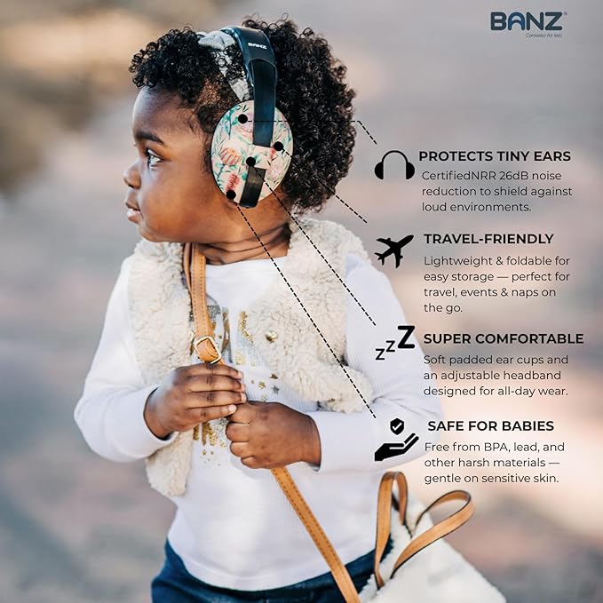 BANZ Baby Earmuffs Infant Hearing Protection – Ages 0-2+ Years–The Best Earmuffs for Babies & Toddlers–Industry Leading Noise Reduction Rating–Soft & Comfortable–Baby Ear Protection INCLUDES CASE