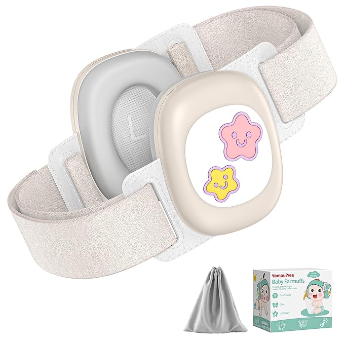 YomauiYee Baby Noise Cancelling Headphones,Infant Earmuffs with Star Pattern, Infant Ear Protection for Toddler 0-48 Months,Baby Travel Essentials for Airplane/Improves Sleep