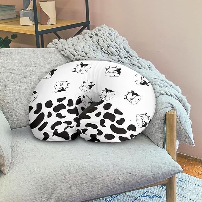 Cute Black Cow Spots Nursing Pillow Covers for Breastfeeding and Bottle Feeding Ultra Soft Pillowcase Comfortable Removable Covers