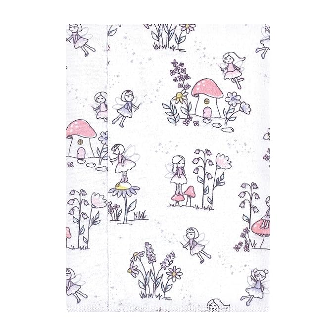 Hudson Baby Unisex Baby Flannel Burp Cloth 7pk, Garden Fairies, One Size