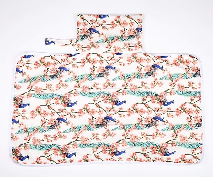Baby Diaper Changing Mat Pad Portable Foldable Waterproof 30inx18.5in (Peacock)