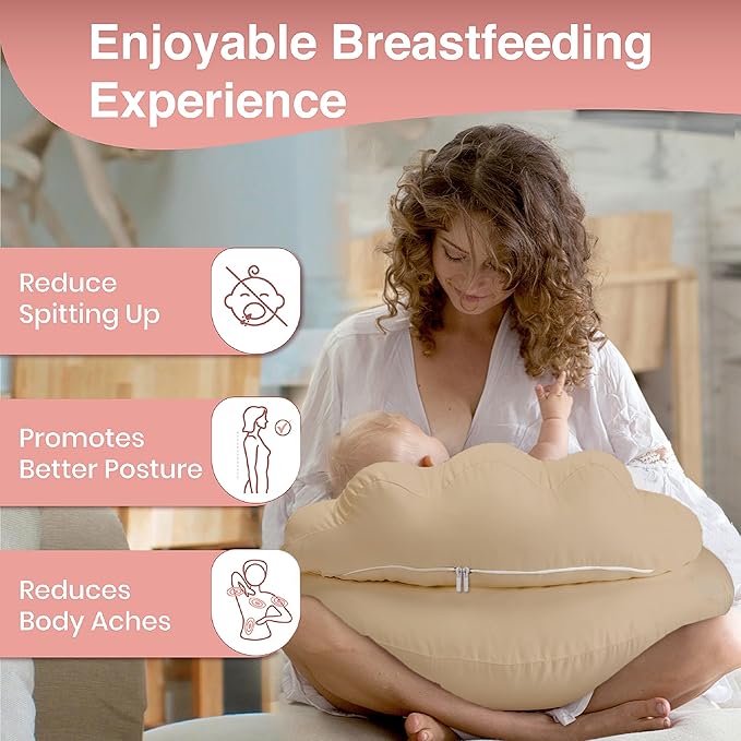 PILLANI Nursing Pillow, Breastfeeding Pillows for Enhanced Safety & Comfort for Mom & Baby, Removable Cotton Cover, Adjustable Waist Strap, Breastfeeding Essentials, Baby Registry Search