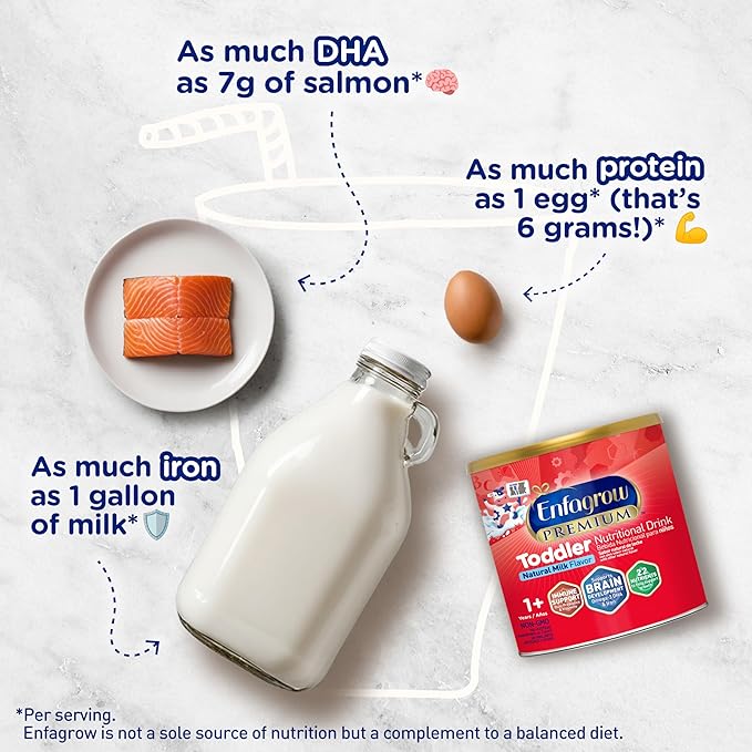 Enfagrow Premium Toddler Milk Nutritional Drink, Enfagrow Toddler Drink, Try Our Brain-Supporting Trio, 24oz Can