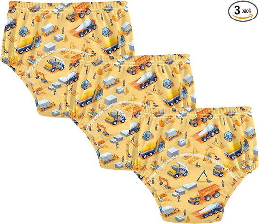 Little Girls Potty Training Undies Leakproof Under Garment for Infant 3T Construction Scene Concrete Mixer Truck