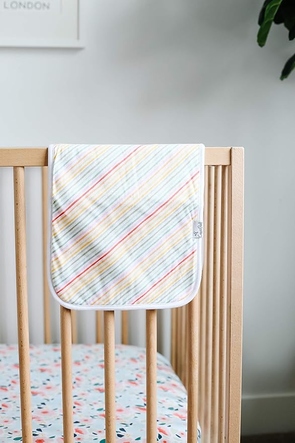 Copper Pearl Premium Baby Burp Cloths - 3-Pack Large Cotton Burp Cloths, Extra Soft Spit Up Rags with 3 Absorbent Layers, Perfect for Baby Girl Gifts (21" x 10" Size, Leilani Set)