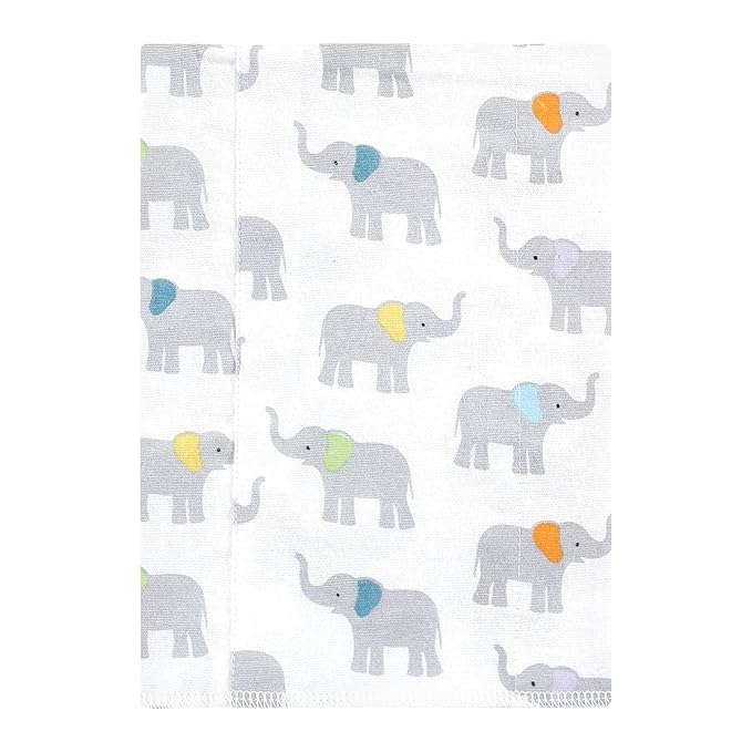 Hudson Baby Unisex Baby Flannel Burp Cloth 7pk, Teal Elephant, One Size