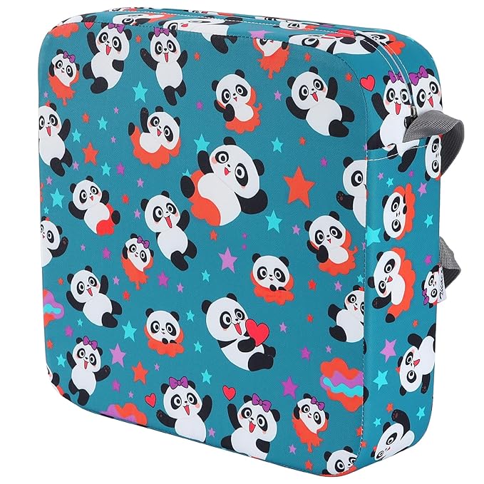 Zicac Portable Seat Cushion Washable with Non-Slip Bottom, Detachable Strong Support Cushion for Toddler Kids Baby Infant (Cyan Panda)