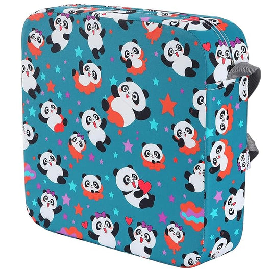 Zicac Portable Seat Cushion Washable with Non-Slip Bottom, Detachable Strong Support Cushion for Toddler Kids Baby Infant (Cyan Panda)