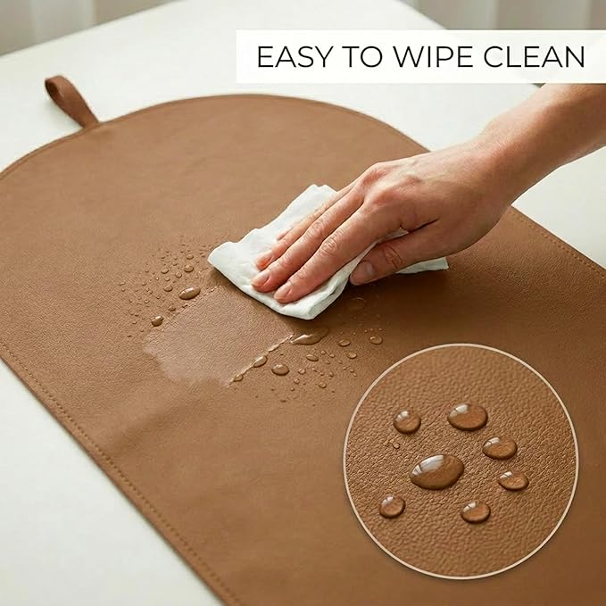 Beautiful Baby Diaper Changing Mat Made of Vegan Leather - Soft and Easy to Wipe Changing Pad for Travel or at Home Use - Lightweight and Foldable Mat that Perfectly Fits Into Any Diaper Bag