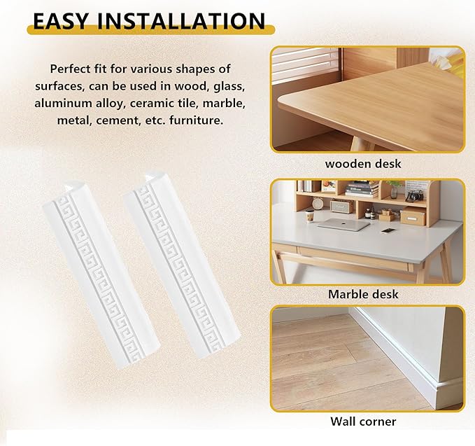 8PCS Baseboard Corner Protectors - Self Adhesive Silicone Safety Corner Protectors, Baby Proofing Edge Guard Cushion for Furniture Wall Base & Edges - Popular Home Childproofing Accessory