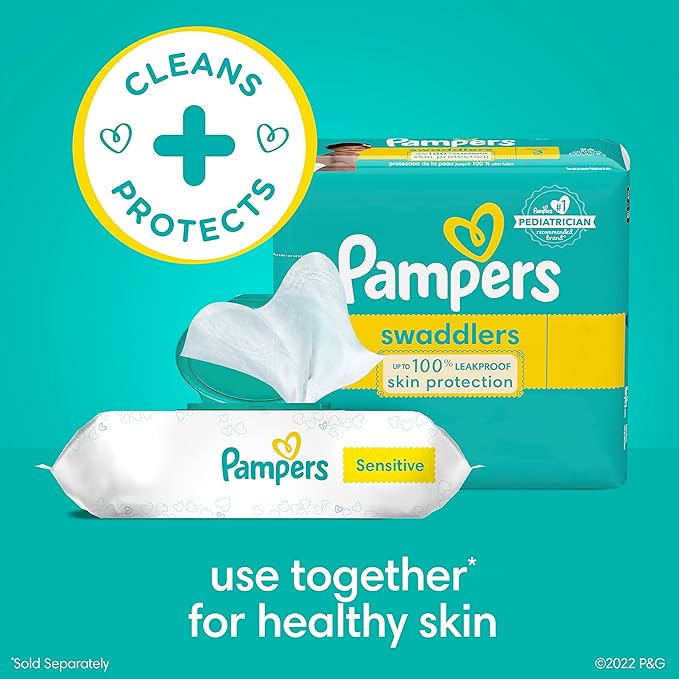 Pampers Baby Wipes Sensitive Perfume Free 7X Refill Packs (Tub Not Included) 448 Count