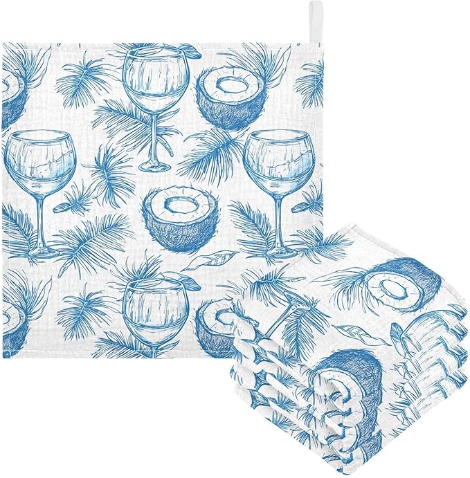 vvfelixl Wine Beach Party Baby Burp Cloths Baby Muslin Washcloths for Boys Girls Cotton Babys Face Towel for Newborn Infants Soft and Absorbent 11.8 X 11.8 in, 5 Pack