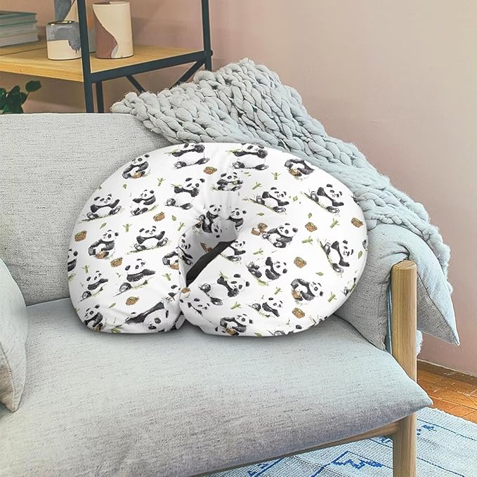 Panda Breast Feeding Pillow Covers Soft Breathable Nursing Pillow Support Cover with Hidden Zipper Comfortable Nursing Pillowcase for Wife New Moms Valentine's Gift