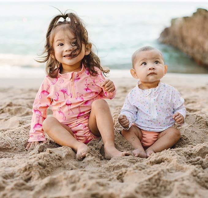 i play. by green sprouts Reusable, Eco Snap Swim Diaper with Gussets, UPF 50, Coral, Patented Design, STANDARD 100 by OEKO-TEX Certified 18 mo