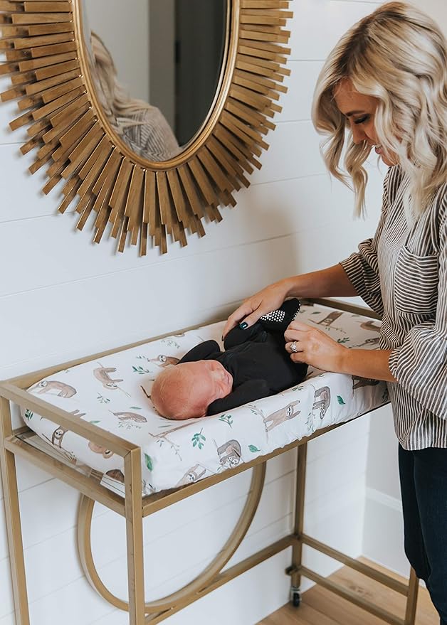 Copper Pearl Premium Knit Changing Pad Cover Soft, Stylish, and Universal Fit for All Standard Diaper Changing Pads, Trendy Design Changing Pad Covers, Noah