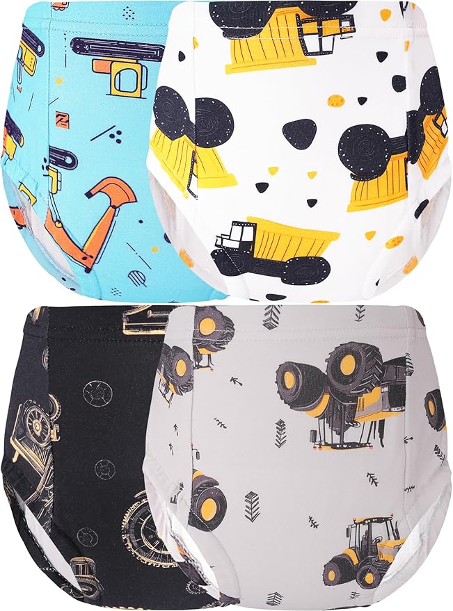 Boys Potty Training Underwear Pee Pants Cotton Absorbent Leak Resistant 4-Pack For Toddler 2t 3t 4t 5t 6 7 8 10