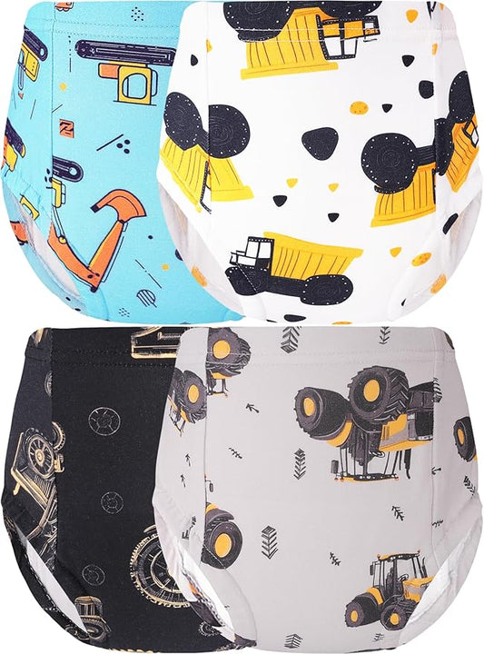 Boys Potty Training Underwear Pee Pants Cotton Absorbent Leak Resistant 4-Pack For Toddler 2t 3t 4t 5t 6 7 8 10