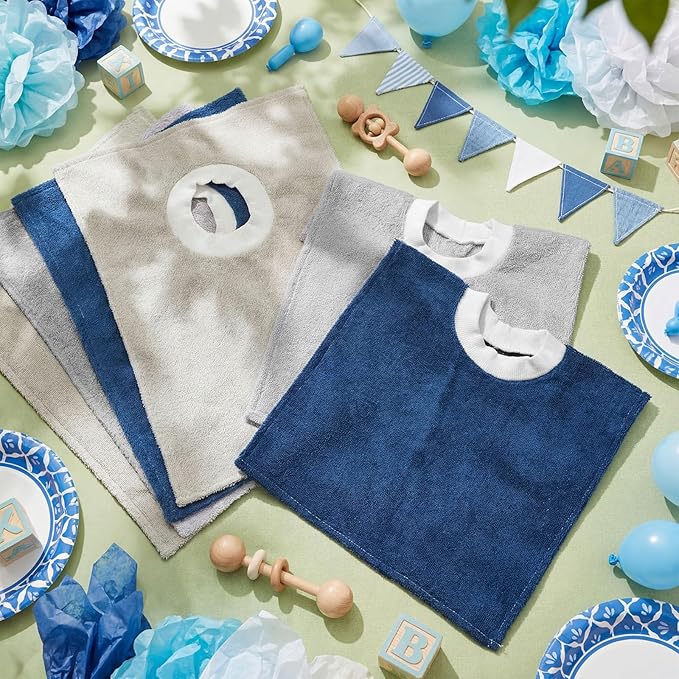 Foaincore 6 Pcs Pullover Baby Bibs Cotton Terry Toddler Absorbent Infant for Feeding and Drooling Towel Bib (Lovely Colors)
