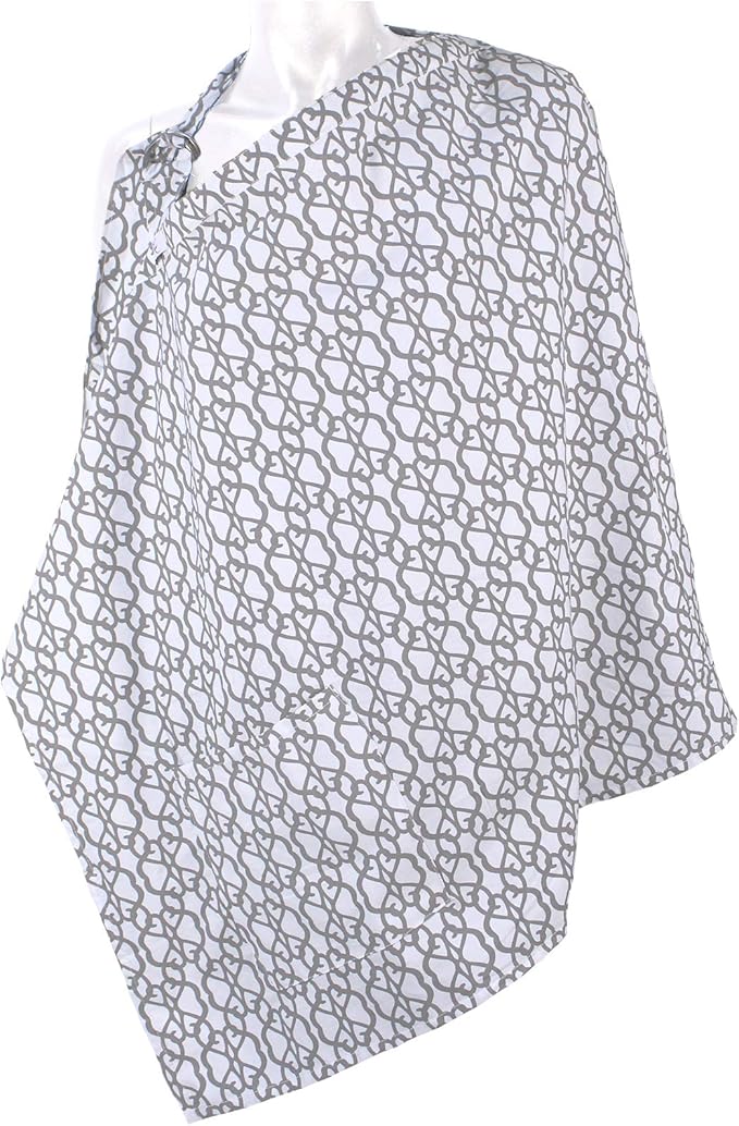 LK Baby Breastfeeding Nursing Cover Apron – Soft Cotton Privacy Cover with Rigid Neckline, Adjustable Strap & Travel Bag
