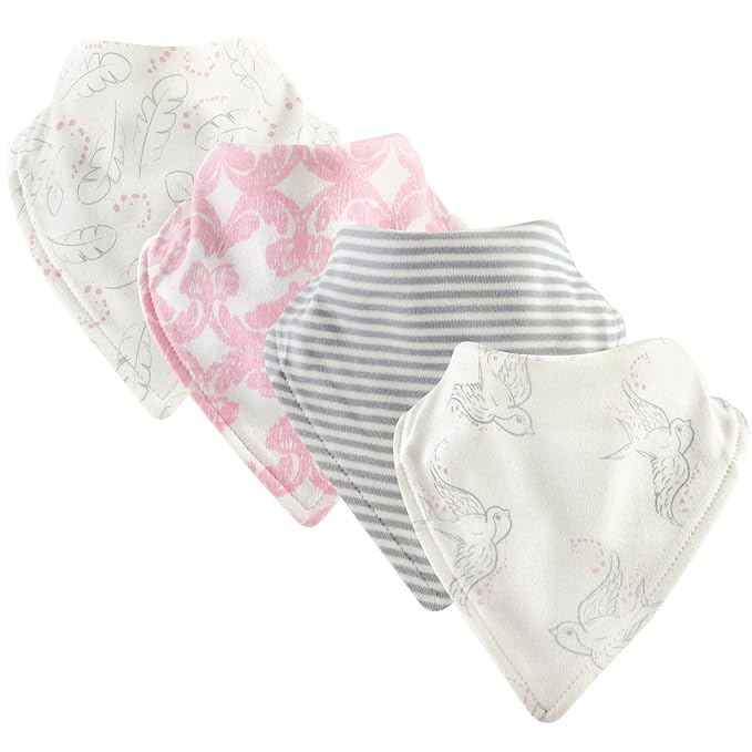 Touched by Nature Unisex Baby Organic Cotton Bandana Bibs, Bird, One Size