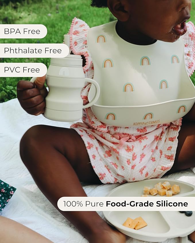 Hippypotamus Silicone Baby Bibs - Soft Waterproof Bibs for Babies & Toddlers