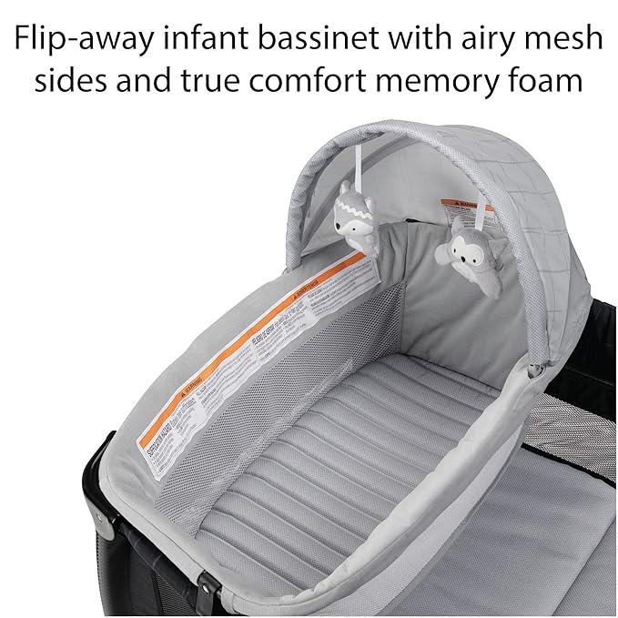 Safety 1st Play-and-Stay Play Yard, Easy fold, Full-Size Play Yard with Removable Full Bassinet, Dunes Edge
