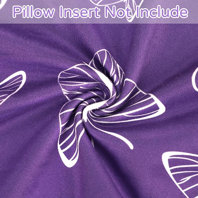 Nursing Pillow Cover, Breastfeeding Pillow Cover for Baby Girls Boys, Soft Stretchy Nursing Pillowcase for Infant Newborn, Removable Slipcover for Nursing Pillows, Purple Butterfly(Only Cover)