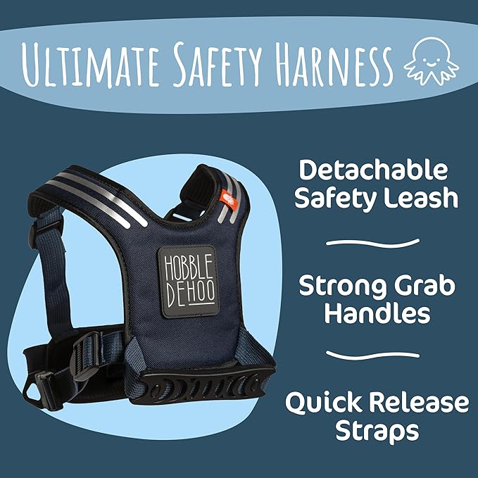 Hobble De Hoo Autism Safety Harness with leash for Kids 2–7 | Walking Safety Vest with Grab Handles for Wandering Prevention