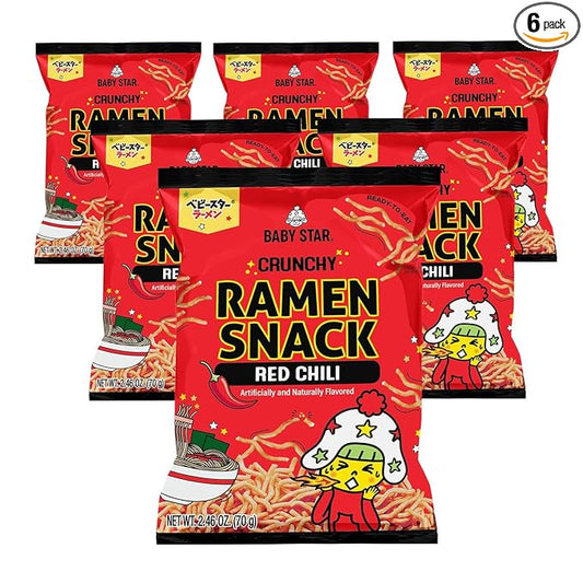 Baby Star Crunchy Ramen Snack Tiny (Red Chili)