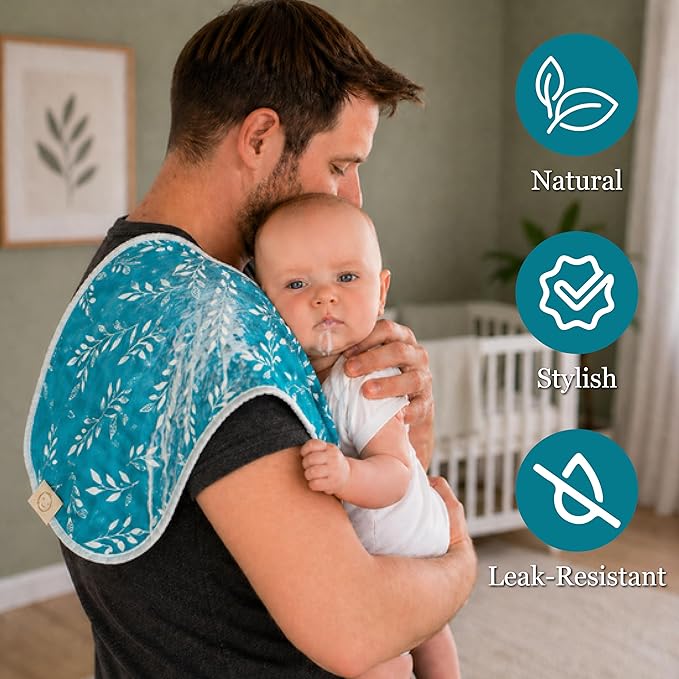 Baby Burp Cloths (4 Pack) 70% Bamboo Viscose 30% Cotton Ultra Soft & Super Absorbent Burping Cloths for Newborn Boys & Girls Large 20x10 Inch, Hypoallergenic Drool Rags, Unisex
