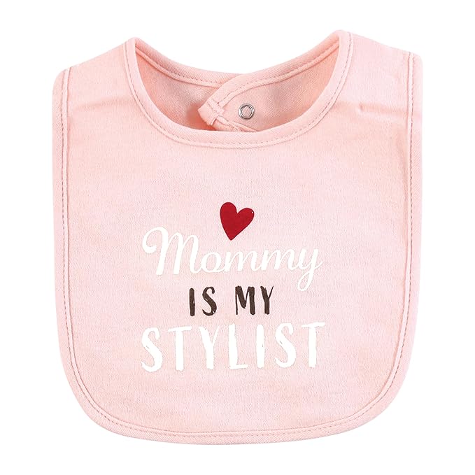 Hudson Baby Infant Girl Cotton Bibs, Mini Diva, One Size