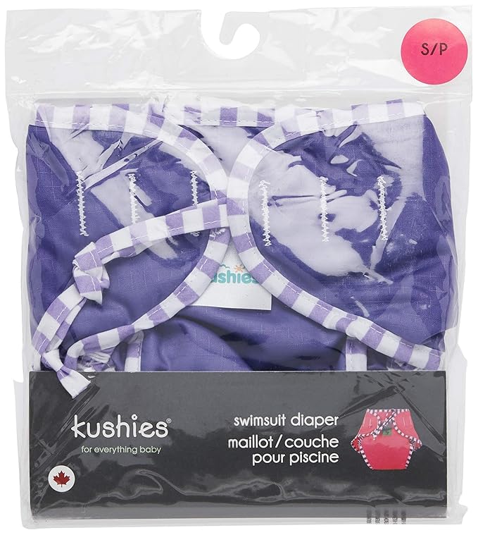 Kushies Baby Unisex Swim Diaper, Purple Solid, Small