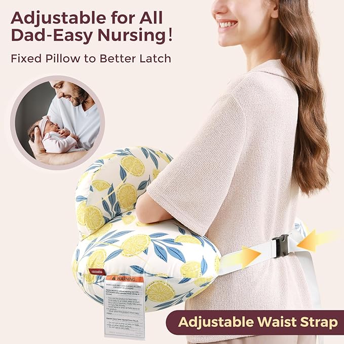 Momcozy Innovative Safety Guard Nursing Pillow for Breastfeeding- Wider Feeding Pillows for More Support for Mom & Baby- Easier Nursing & Hand Free- Fit for All, Removable Cotton Cover