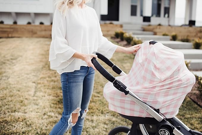Copper Pearl Multi-Use Cover: Car Seat, Nursing, and Stroller Cover for Sun - Stretchy Fabric, All-Season Use, Stylish Designs, Easy Access for Moms - London