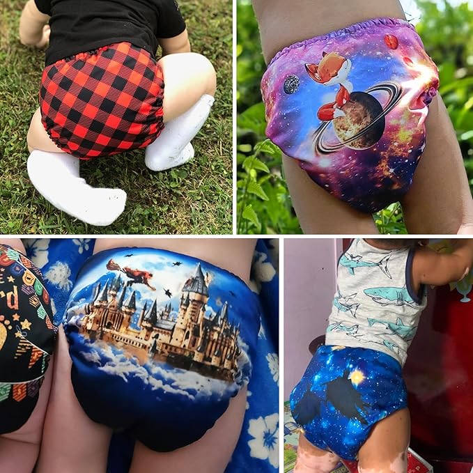 Mama Koala 1.0 Cloth Diapers for Babies, 6 Pack Pocket Shell Only (NO Inserts) - One Size Washable and Reusable Pocket Diapers for Newborns and Toddlers - 160019