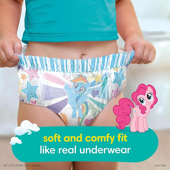Pampers Easy Ups Pull On Training Underwear Girls, 4T-5T, 2 Month Supply (2 x 104 Count) with Sensitive Water Based Baby Wipes 12X Multi Pack Pop-Top and Refill (1008 Count)
