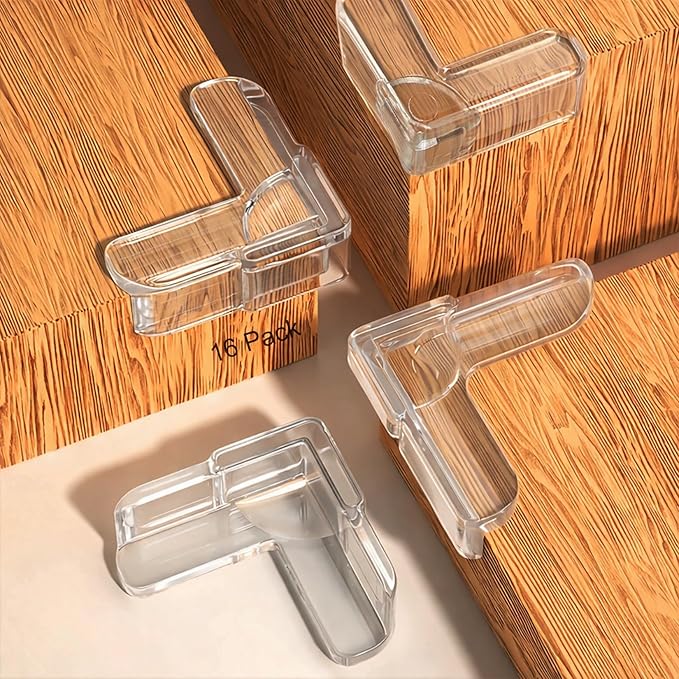 Corner Protector Baby – MOYONTE 16 Pack Clear Air Cushion Baby Proof Corners and Edges, Soft Furniture Table Corner Protectors with Strong Adhesive, Non-Toxic Safety Corner Protectors for Child Safety