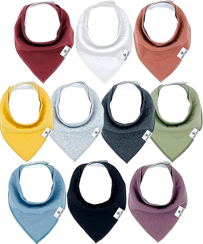 DiaperSquad's 100% Organic Cotton Baby Drool Bibs, Super Absorbent & Adjustable Baby Bibs for Drooling and Teething