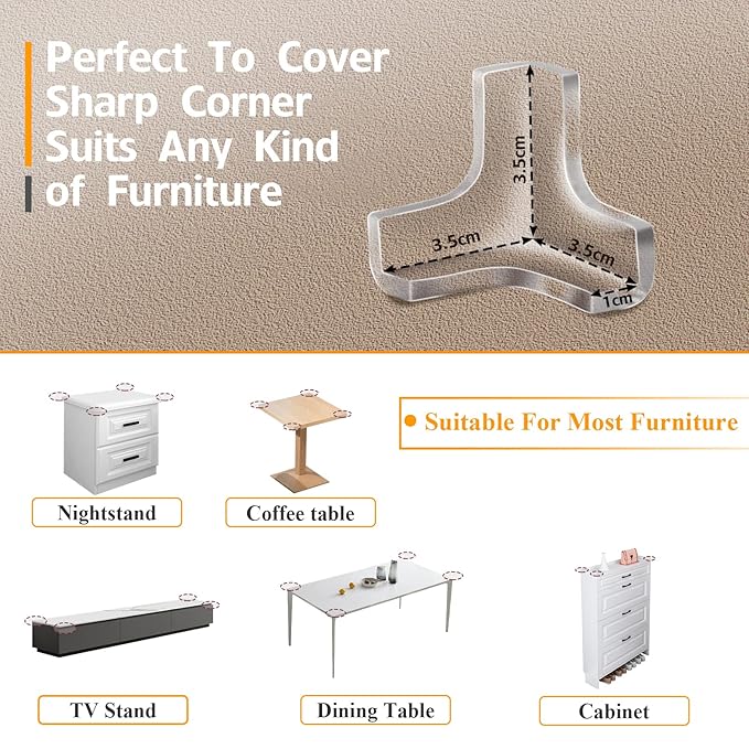 20 Pack Corner Protectors, Clear Corner Guards Table Edge Protectors, Baby Safety Corner Bumpers Covers, Furniture & Sharp Corner Baby Proofing, T-Shaped